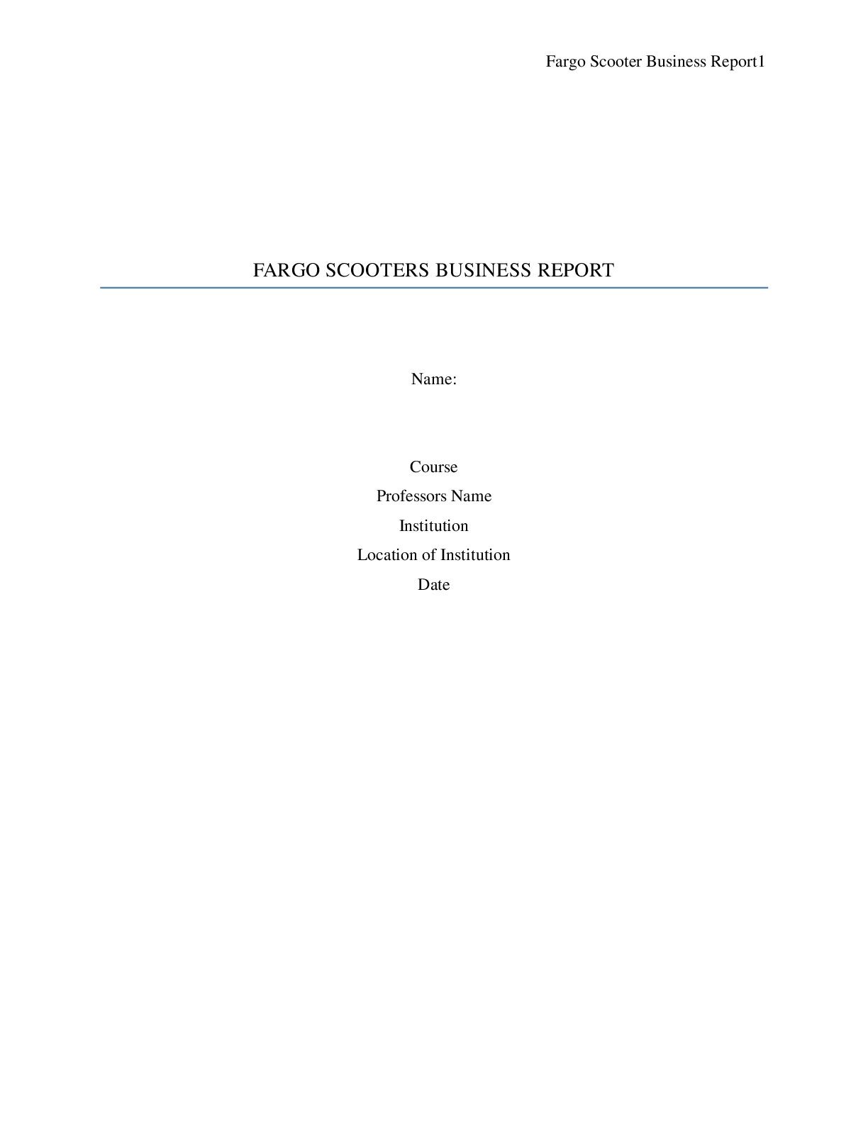 Preview image for FARGO SCOOTERS BUSINESS REPORT